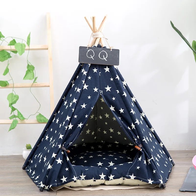  JORMEL 2019 Fashion Pet Teepee Tent Dog Cat Toy House Portable Washable Pet Bed Star Pattern Not Co