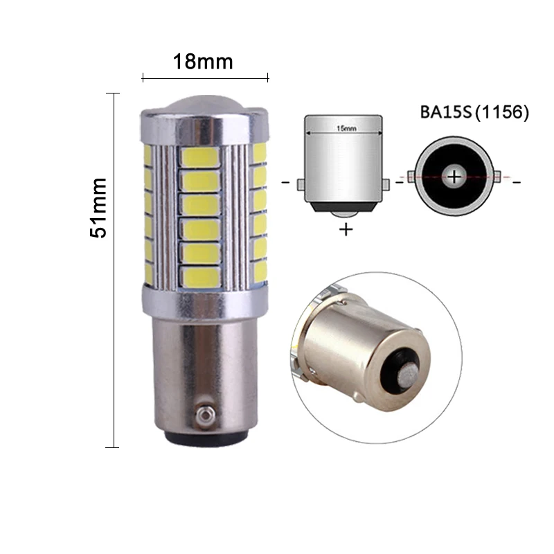 2x P21W Ba15s 1156 автомобилей светодиодный световой сигнал Bay15d 1157 12 V светодиодный хвост Trun тормозной обратного Парковка лампы красный, белый