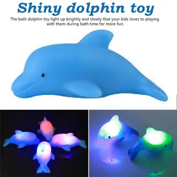

Shiny Dolphin toy Bath Toys Creative Gifts Water Flashing Floating Animal Toys Colorful Flashing