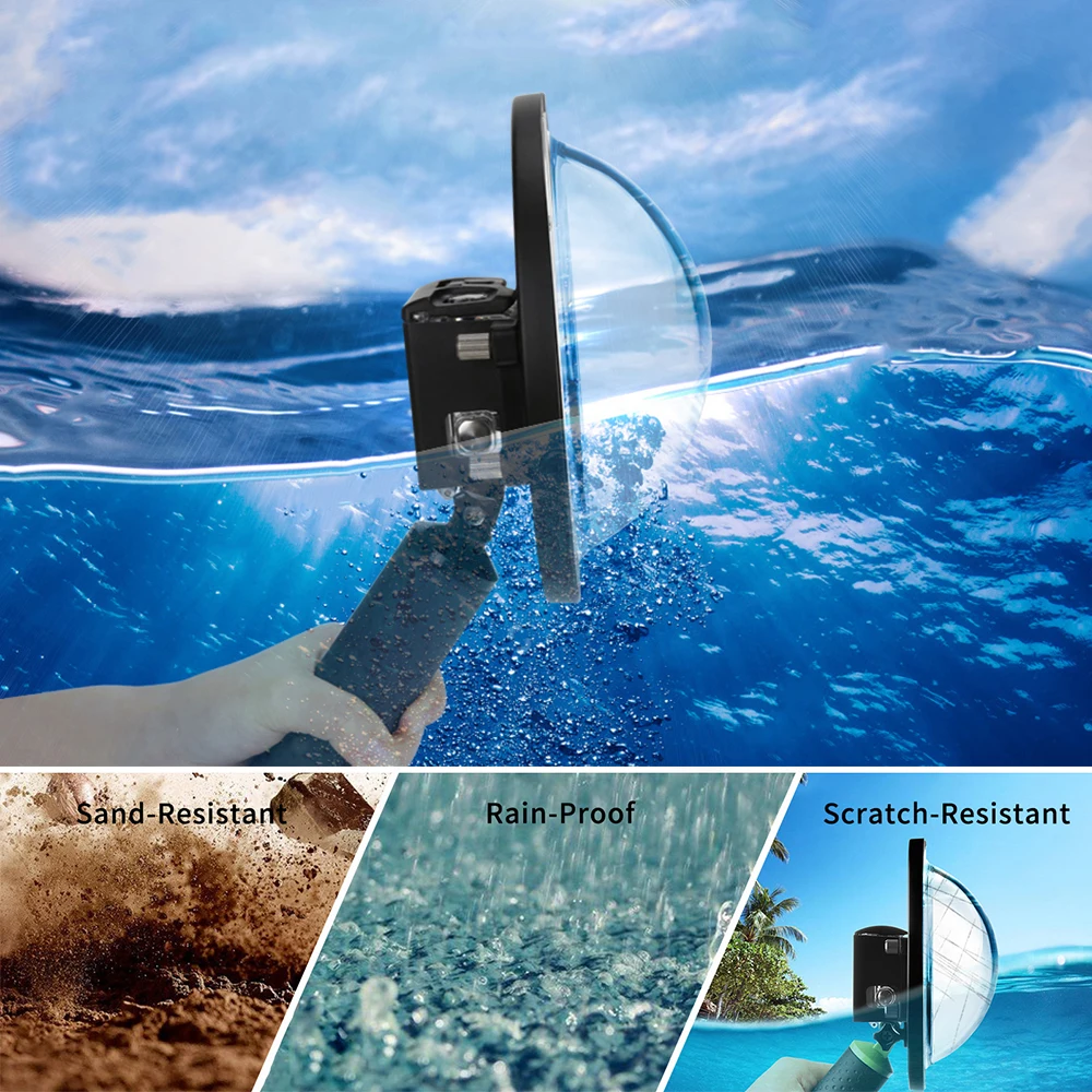 New  6 inch Diving Dome Port For GoPro Camera Go Pro 7 6 5 Black Sports Cam With Waterproof Case Dome Fo 