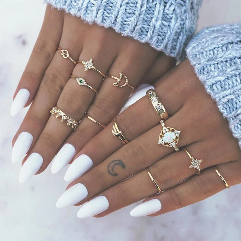 

12 pc/set Midi Finger Ring Set for Women Vintage Knuckle Party Jewelry Knuckle Ring Set Charm Gold Color Women Jewelry Gift