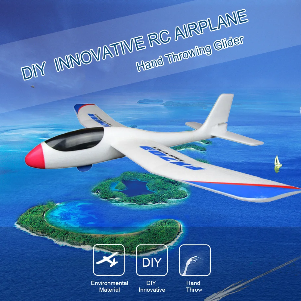 

FX-703 690mm Wing-span Hand Throwing Glider Fixed Wing with Sticker RC Racing Airplane For Children Outdoor Aircraft DIY Toy