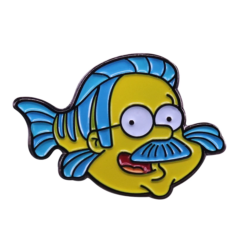 

Fabulous Ned flounders lapel pin Simpsons funny mash-up collection
