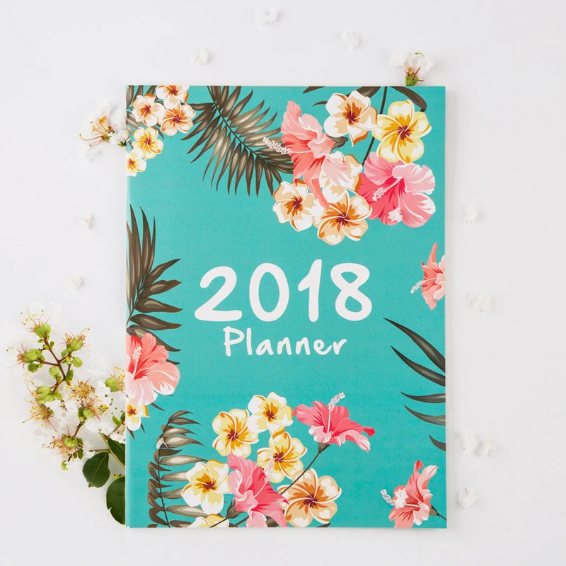 

New Arrival A4 size Cute pape Floral Flower Schedule Book Diary Weekly Planner Notebook School Office Supplies Kawaii Stationery