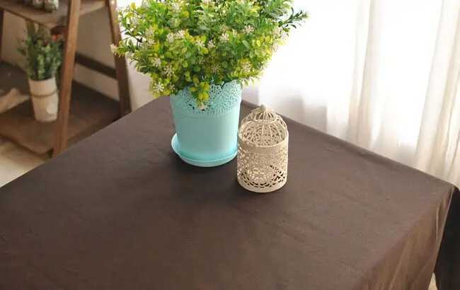 

Brown Cotton Linen Tablecloth Home Garden Party Decoration Rectangular Tablecloth Square Table Cover Table Cloth 1005ZB
