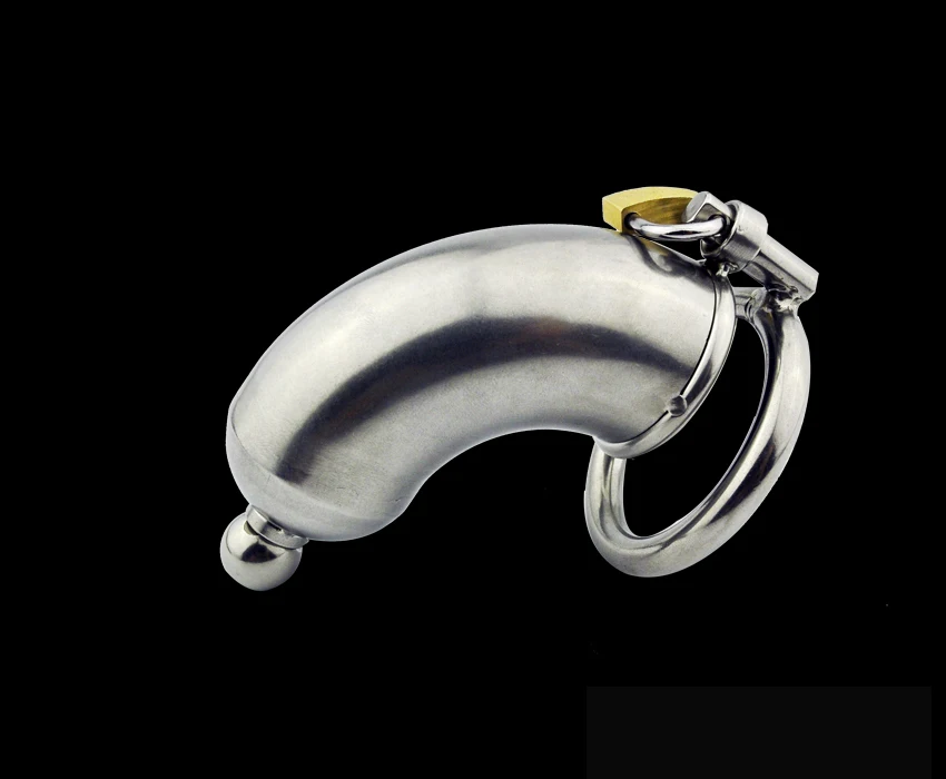 

Latest Large Male Stainless Steel Totally Enclosed Cock Penis Cage Ring Wit Catheter Chastity Belt Device BDSM Sex Toy A017