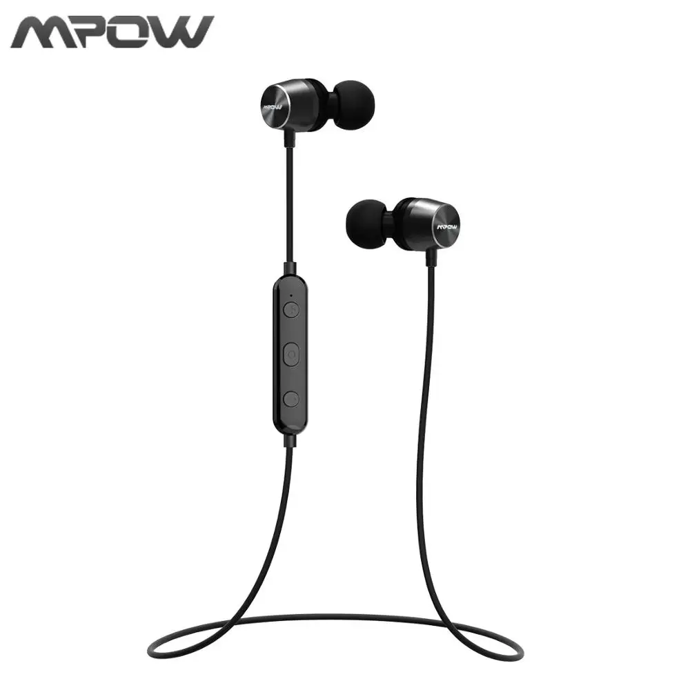 Оригинальные Mpow BH083 Bluetooth 4,1 наушники-вкладыши беспроводные магнитные стерео наушники IPX6 водонепроницаемая Спортивная гарнитура для телефонов - Цвет: all black