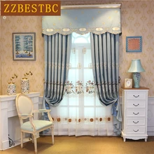 Modern minimalist high quality embroidered curtains for Living Room blue luxury elegant Window Bedroom curtains hotel Drapes Modern minimalist high quality embroidered curtains for Living Room blue luxury elegant Window Bedroom curtains hotel Drapes