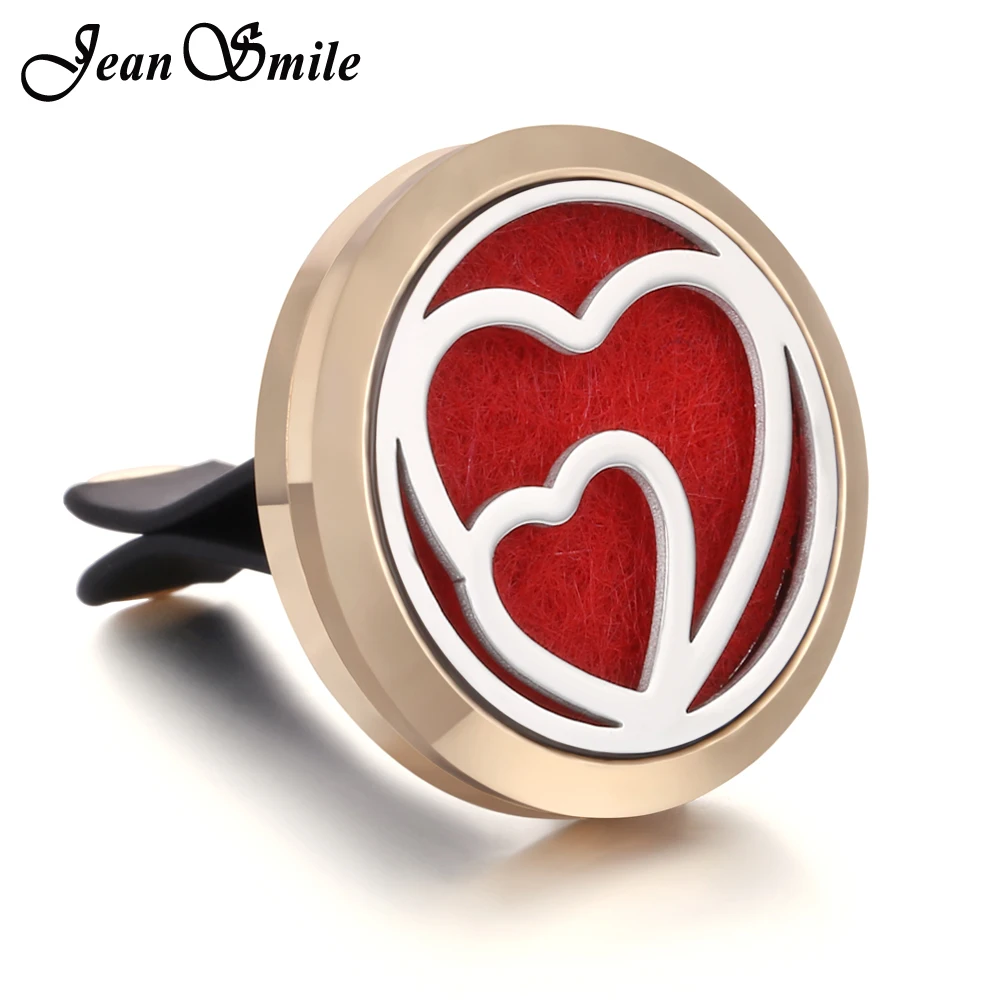 

New Gold Love Heart Car Perfume Diffuser Essential Oil Diffuser Magnetic Locket Vent Clip Aromatherapy Perfume Locket Jewelry