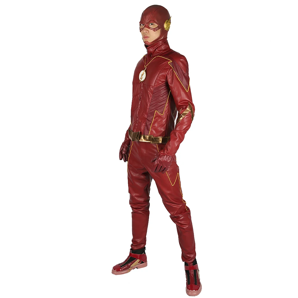 Распродажа обновленный флэш 4 Косплей Костюм DC Вселенная супергерой красный костюм из искусственной кожи Хэллоуин косплей костюм для мужчин