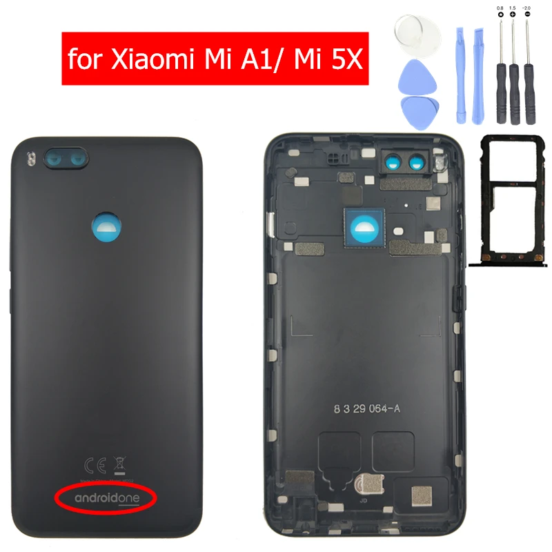 

Original for Xiaomi Mi A1 Battery Back Cover Rear Housing Metal Door for Xiaomi Mi 5X Card Tray Holder Android One Spare Parts