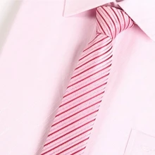 Для мужчин Розовый Полосатый шеи галстук Классический Тонкий Тощий Галстуки Жених Бизнес галстук для Свадебная вечеринка SK259