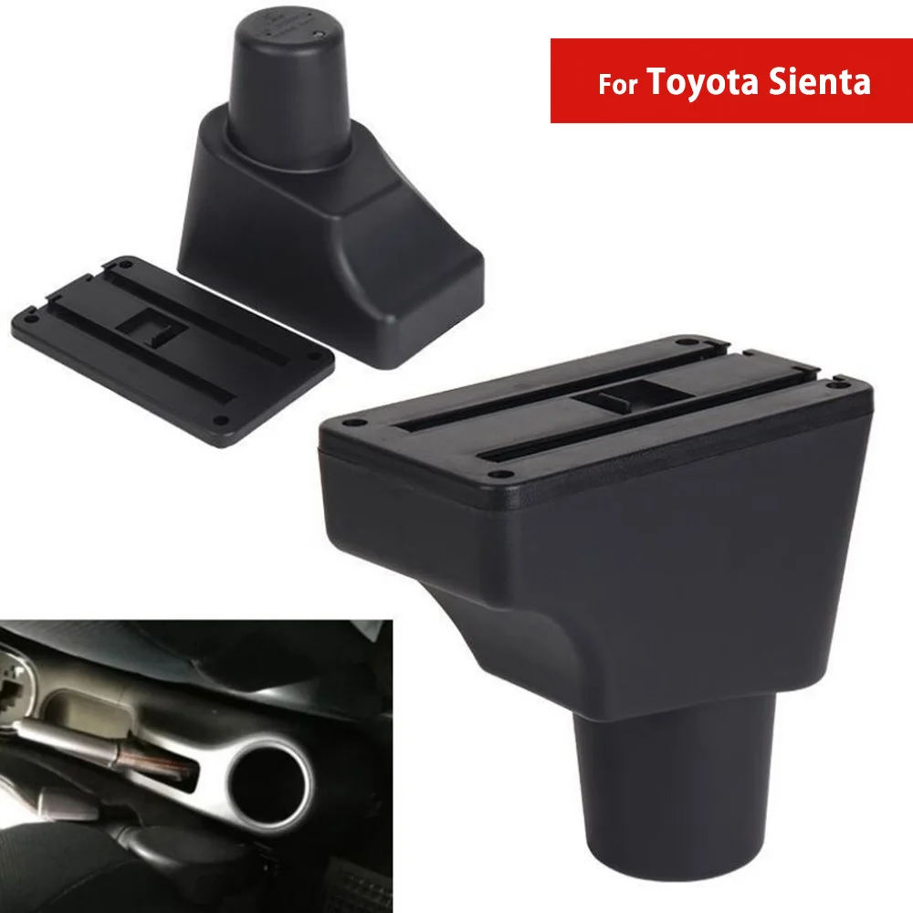  For Toyota Sienta Car Center Console Box Auto Armrest Storage with CUP Holders
