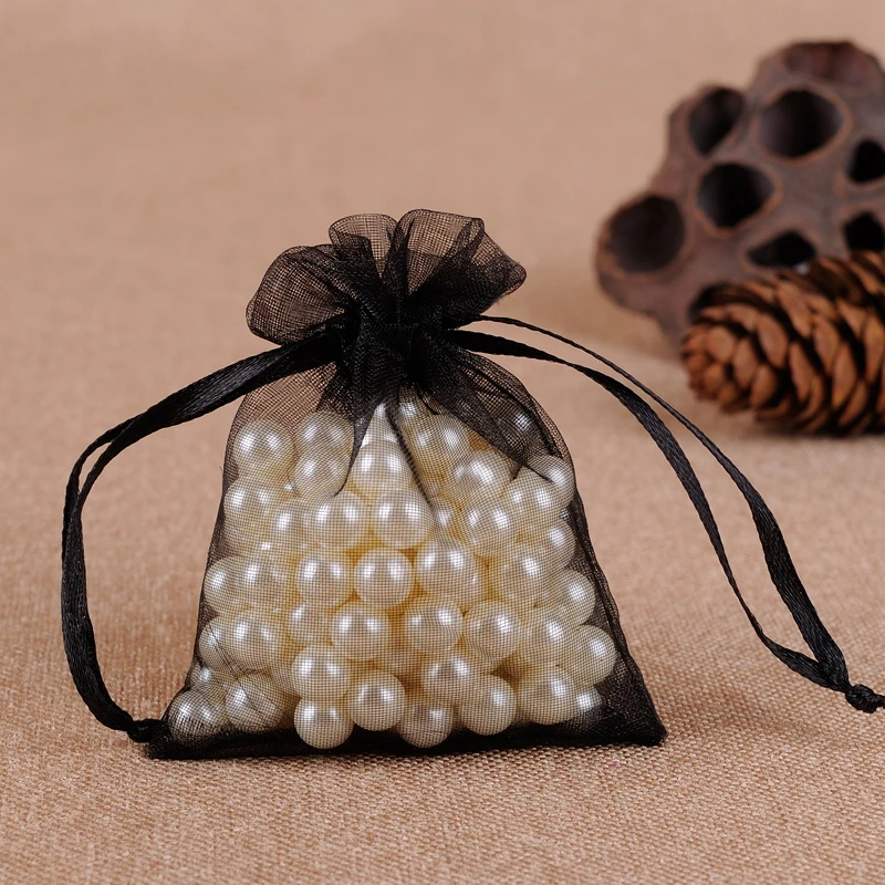 organza 100 pcs 7x9 9x12 10x15 11x16 13x18 15x20 17x23 cm jewelry bag packaging drawer bag wedding jewelry bag 