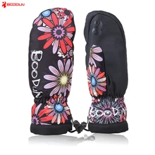 BOODUN снегоход зимние лыжные перчатки Регулируемый плюс бархат утолщение Теплый Лыжный Спорт водонепроницаемый ветрозащитный защита от снега перчатки