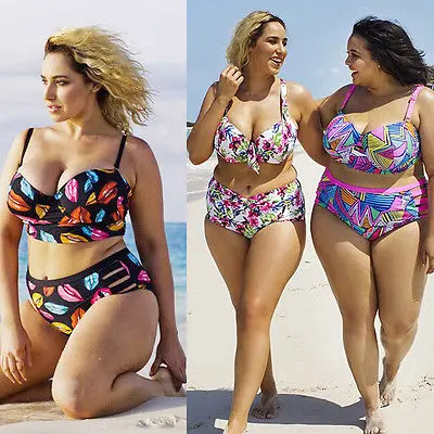 

Plus Size Sexy Boho Floral Bikini Sets Summer Bandage Push-up Padded Bra Swimsuit Bathing Swimwear