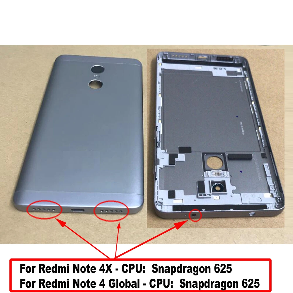Для Xiaomi Redmi Note 4 Note4X Snapdragon 625 или MTK X20 версия запасные части Задняя крышка батареи Замена