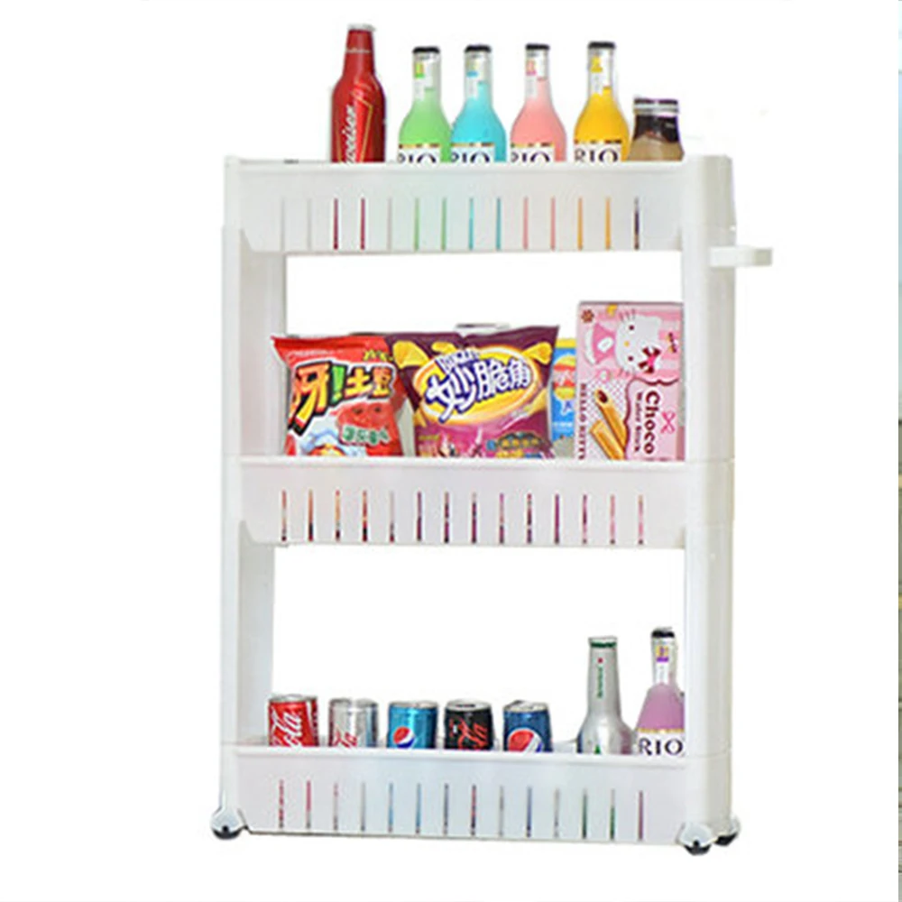 Wheels Crack Multipurpose Bathroom Storage Storage Rack Shelf Multi-layer Refrigerator Side Shelf with Removable folding цена Wheels Crack Multipurpose Bathroom Storage Storage Rack Shelf Multi-layer Refrigerator Side Shelf with Removable folding цены онлайн