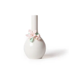 1 шт. Изысканная керамическая ваза ручной работы одноцветная мини ваза креативная ваза с простым цветком Desgin белая фарфоровая ваза для дома