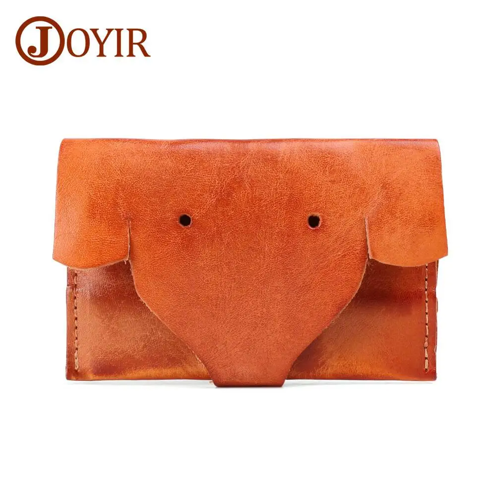 JOYIR Elephant, натуральная кожа, кошельки для монет, унисекс, меняющийся кошелек, мини-держатель для карт, ручной работы, кошелек, женский клатч, на застежке, сумка для монет - Цвет: Brown