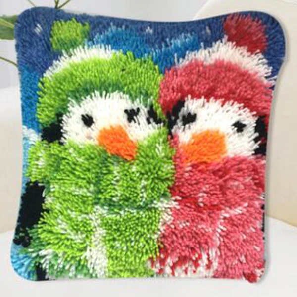 3D Latch Hook Cushion Kits Gift DIY Needlework Crocheting Throw Pillow