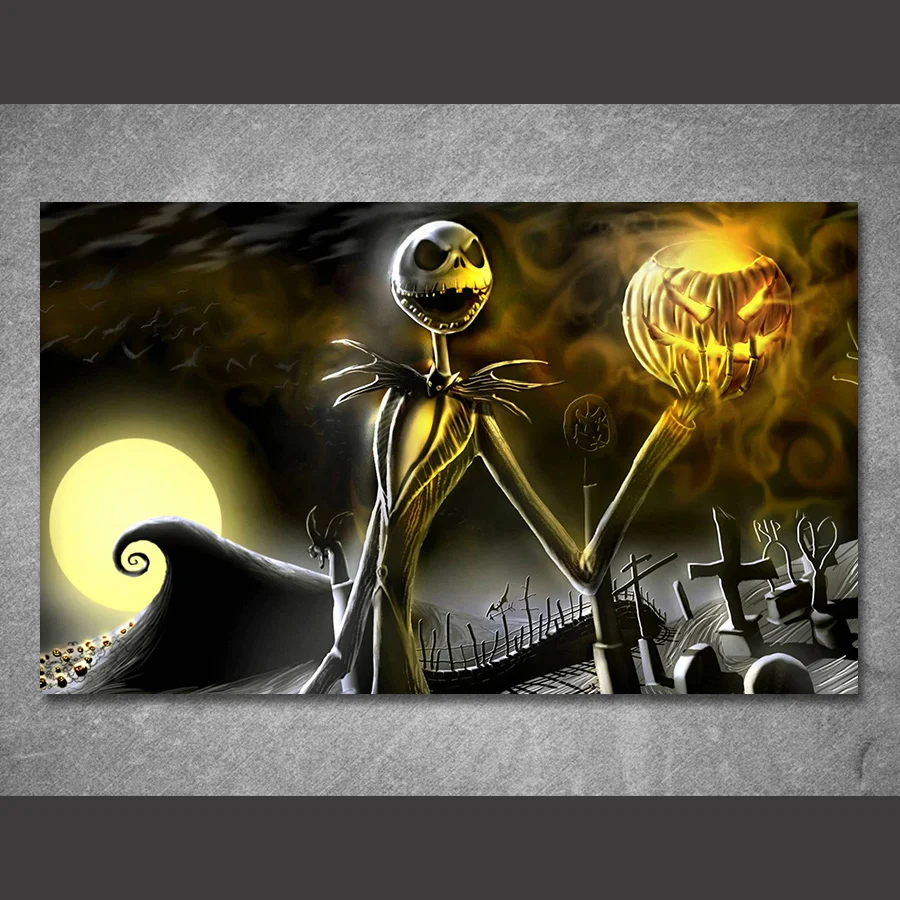 1 Piece Canvas Art Canvas Painting nightmare before christmas Halloween