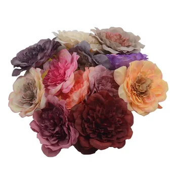 

50pcs/lot 9cm Peony Artificial Flower Heads For Home Wedding Birthday Party Decoration DIY Wreath Scrapbook Gift Box Craft