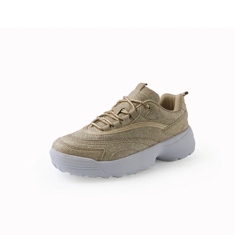 

Spring Summer Cheap Running Shoes Woman Fitness Shoes Sneakers Platform Walking Sport Shoes Gold Black