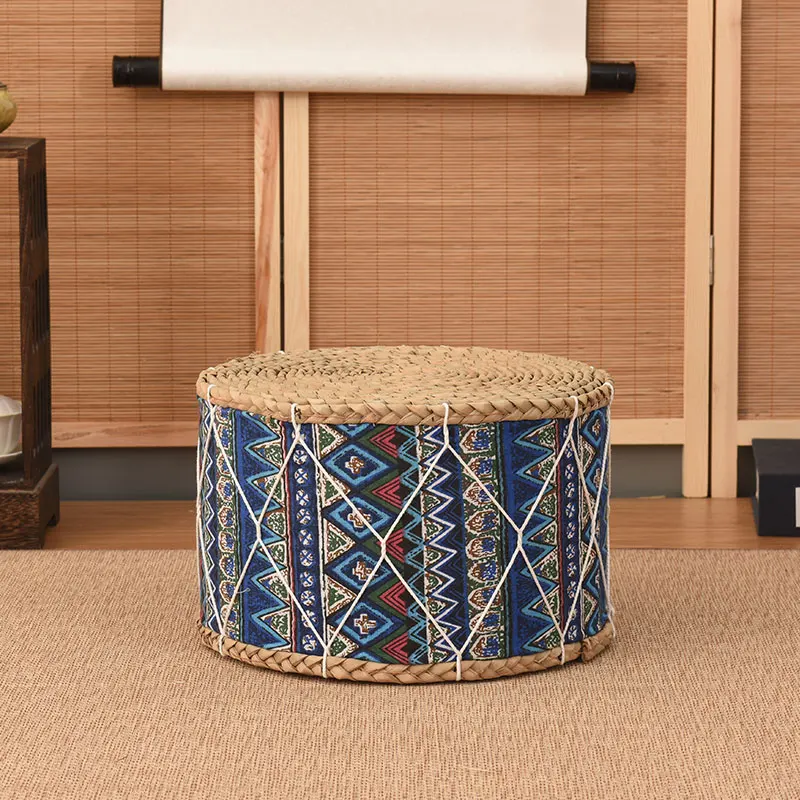 Japanese-style straw sit pier round futon handmade thick living room lazy home adult tatami shoe sofa Stool Seat