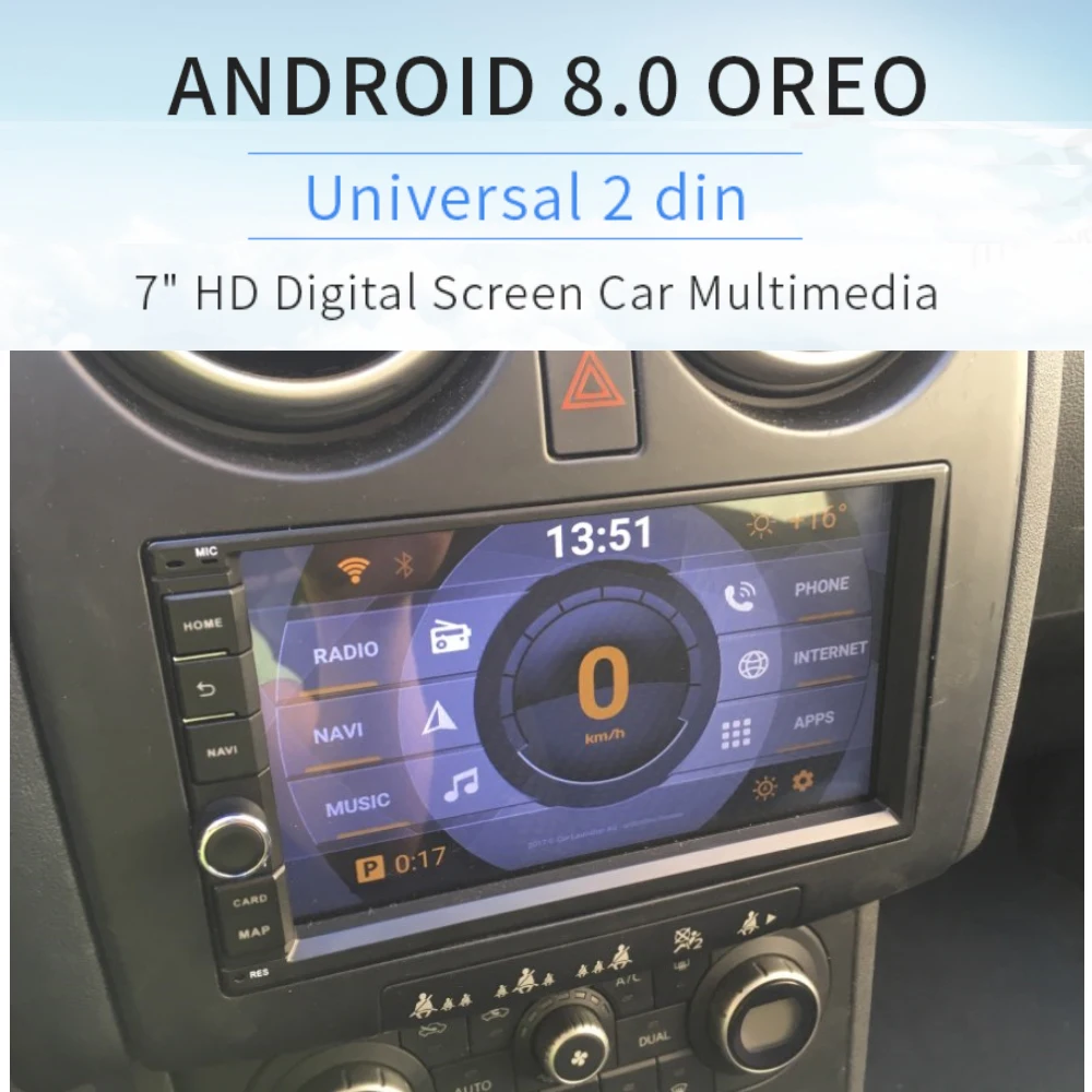 Cheap 7" Car Multimedia ndroid 8.0 Octa Core 4G+32G Universal Double 2 Din for Nissan Toyota Car Audio Stereo GPS Navigation Radio 0