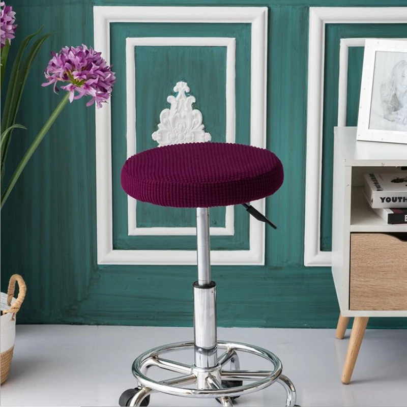 Сплошной цвет Круглый Барный Чехол для стула чехол для кресла табурет - Цвет: Style4
