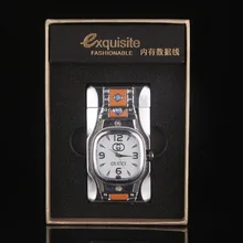 Двойной Круглый 7 цветов розовый часы зажигалка, USB зажигалки, защита окружающей среды электронная сигарета зажигалка