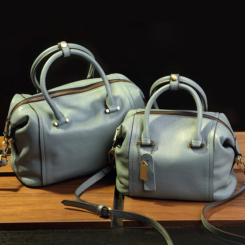 

2018 Women bag new leather Boston bag handbag hand bill of lading shoulder slung ladies shoulder bag female