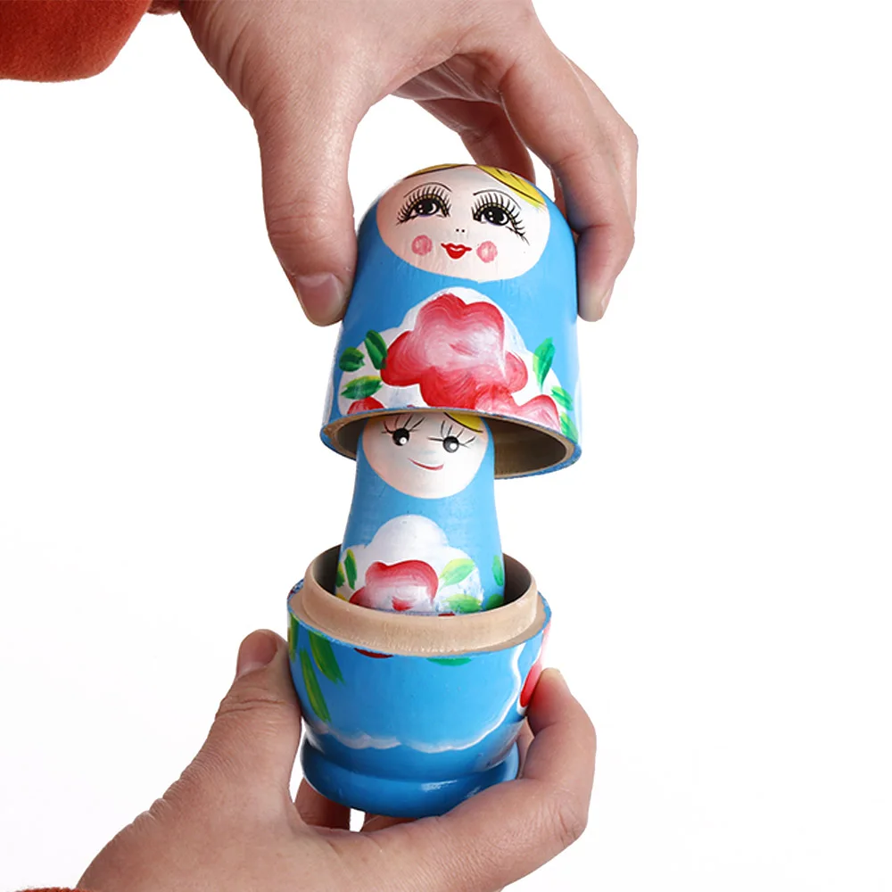 

New 5 Pcs/Set Cute Classic Beautiful Russian Nesting Dolls Wood Dolls Set Matryoshka Hand Paint Dolls Kids Toys Gifts