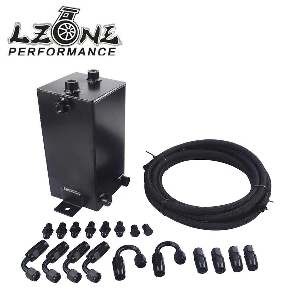 

LZONE - 4L Surge tank Aluminum Full BLack Fuel cell 4L Universal Complete Fuel Surge Tank 4L Swirl Pot System JR-TK32BK-W