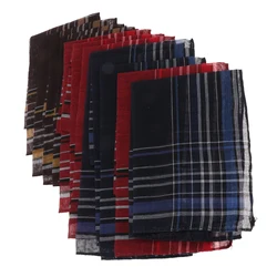 12 paquets de mouchoirs en coton à carreaux pour hommes, costumes décoratifs Hanky 