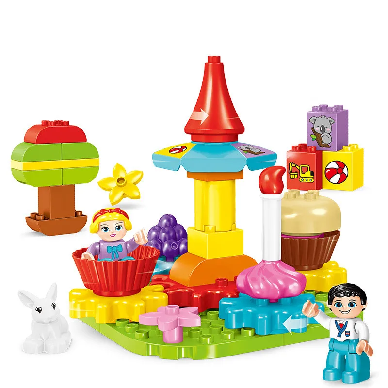 

Diy Large Size Building Blocks Bricks Rotary Paradise Toys for Children Compatible with Legoingly Duploe Early Education