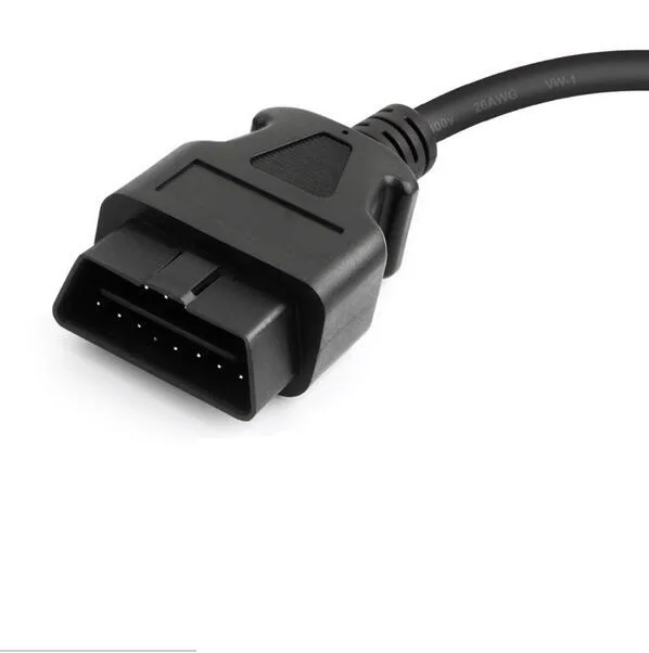 ELM327 30 см OBDII 16 контактный Удлинительный кабель OBD2 штекер гнездо коннектор