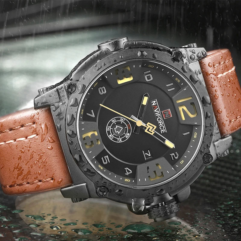 Часы наручные NAVIFORCE Мужские кварцевые роскошные Брендовые спортивные