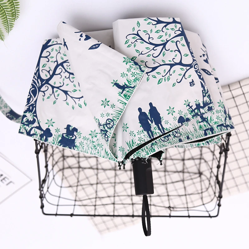 Preise Kocotree Öl Oainting Glück Baum Muster Regen Regenschirm Anti UV Mode Abstrakte Kunst Design Frauen Regenschirm Geschenk Für Dame