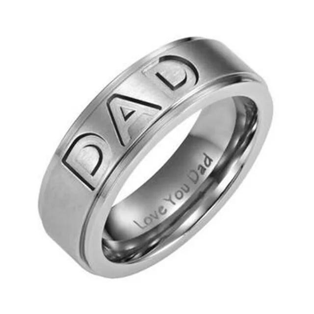 Gaxybb New Arrive Stainless Steel Dad Ring Engraved Love You Dad Men's Ring Jewe Gaxybb New Arrive Stainless Steel Dad Ring Engraved Love You Dad Men's Ring Jewe