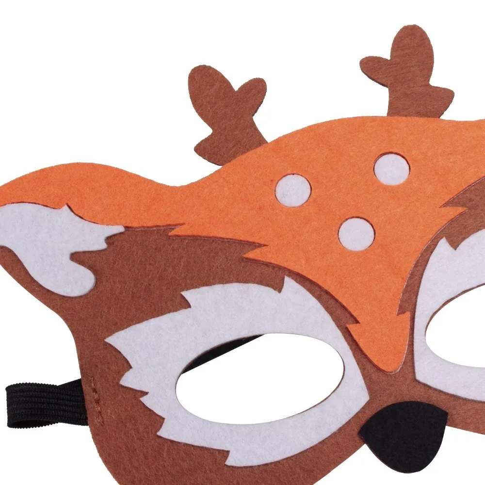 8 штук; Детские фетровые маски в виде животных для дня рождения; праздничный костюм для костюмированной вечеринки; маскарадные маски для детей