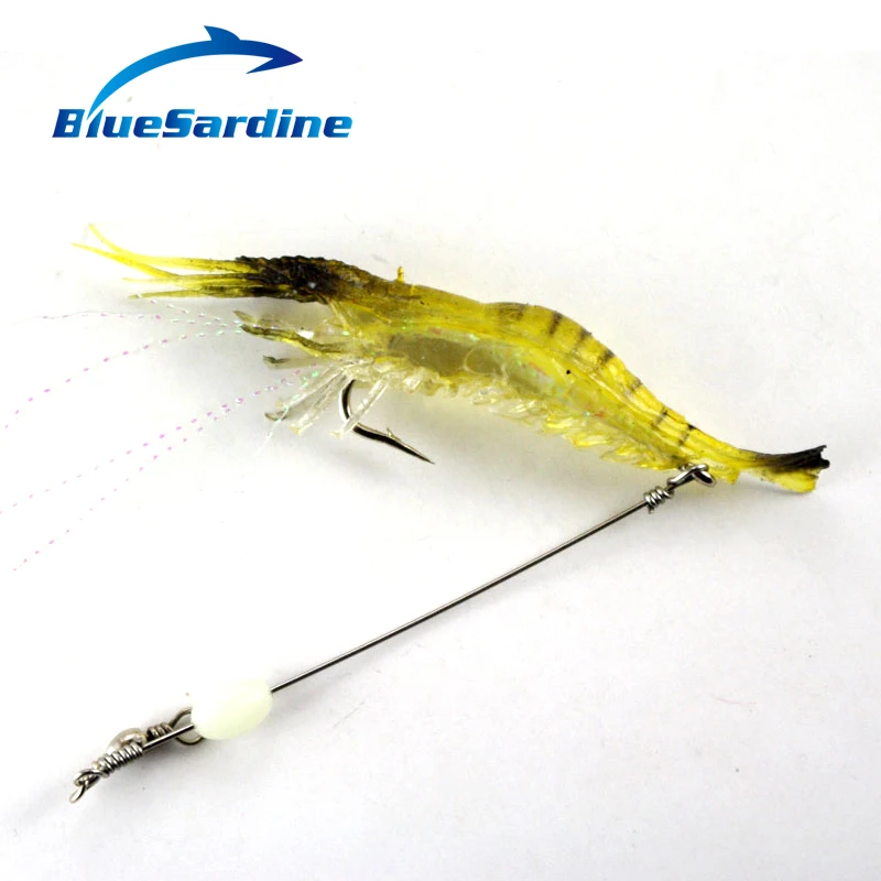 

BlueSardine Promotion! Soft Fishing lure Luminous Shrimp Soft Bait Lures with Hook Fishing Tackle 15CM 6G Free Shipping