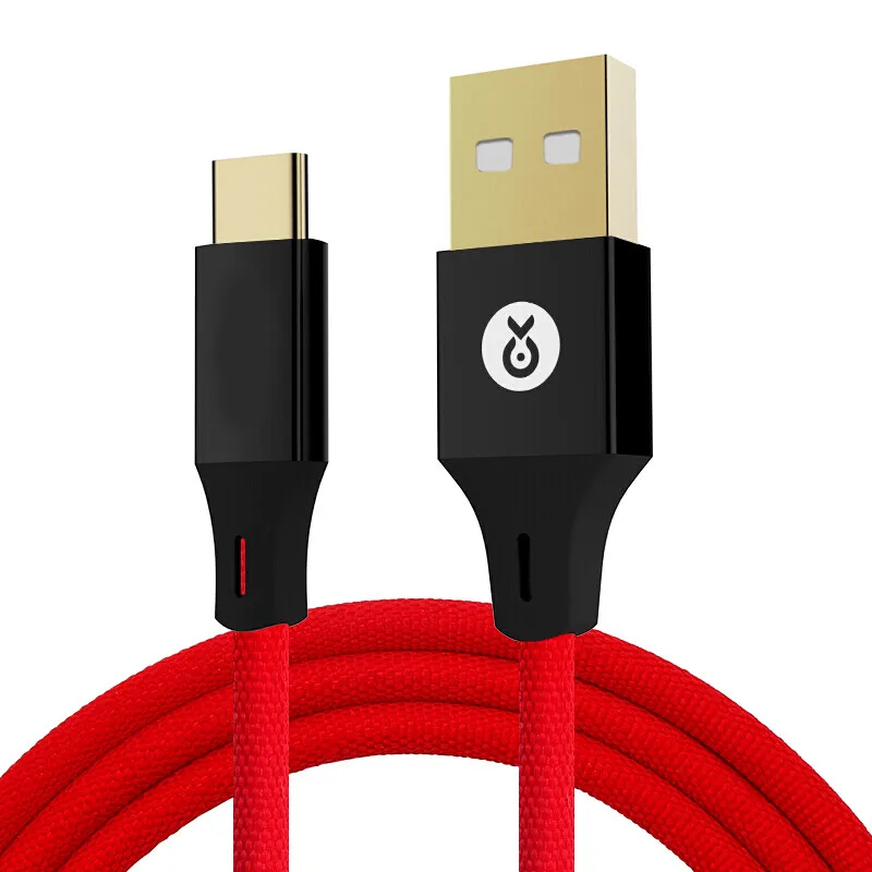 Biaze 3A usb type-C кабель для быстрой зарядки USB C кабель для samsung Galaxy S9 S8 Oneplus 6 тканевый плетеный кабель для синхронизации данных type-C телефонный кабель - Цвет: Красный