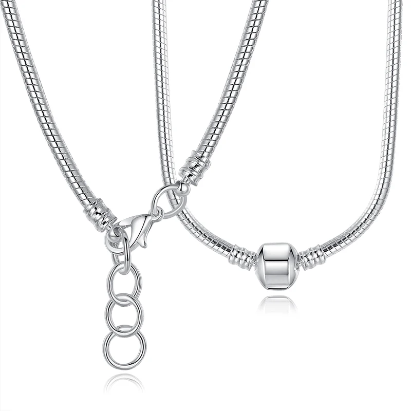 

Fashion 45CM Silver Color Snake Chain Long Chain Necklace Jewelry WEU2037