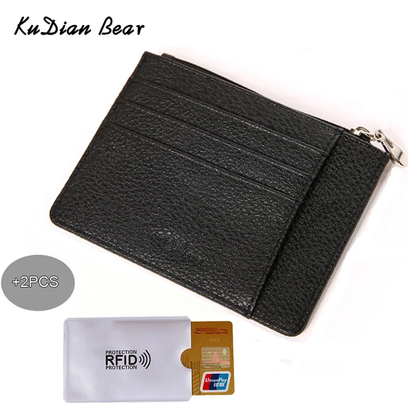 

KUDIAN BEAR Slim Men Wallet Credit Card Holder Zipper Designer Card Organizer Male Card Wallets Carteira Masculina BIH051 PM49