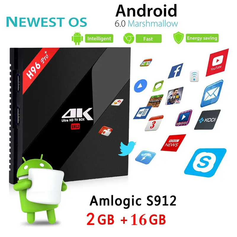 H96 Pro Amlogic S912 64 бит ТВ приставка Android 7,1 Восьмиядерный 3 ГБ ОЗУ 32 ГБ H96pro 4k Ultra Hd Смарт ТВ приставка тв H. Tv медиаплеер