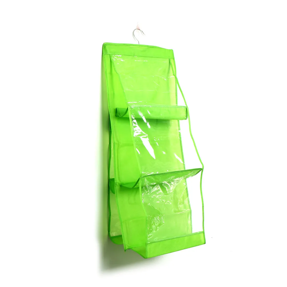 

1Pcs High Home Supplies Family Organizer Backpack handbag Storage Bags Be Hanging 6 Pocket Closet Rack Hangers Shoe Storage Bag