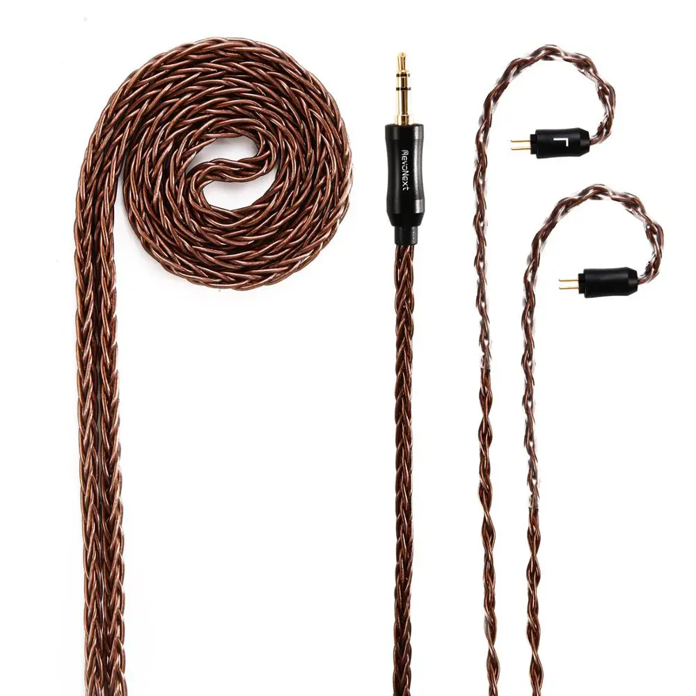 

RevoNext 8 Core OCC Detachable Cable, HiFi Braided Cable3.5mm Plug & 2Pins 0.78mm Dedicated Braided Cable for RevoNext QT2/QT2S/
