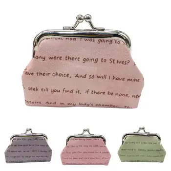 

Hot Creative Letters Printing Design Cotton Cloth Women Girls Coin Key Purse Mini Wallet Gift